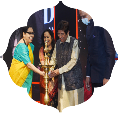 The lighting of the lamp was done by chief guest Kiran Bedi; Santwana Bhattacharya, Editor of The New Indian Express; Manoj Sonthalia, Chairman and Managing Editor, Lakshmi Menon, Prabhu Chawla, Editorial Director of The New Indian Express, at the Devi Awards, in Chennai on Wednesday. Express / R.Satish Babu